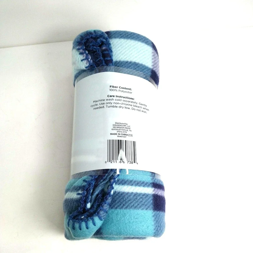 FLEECE THROW Comfort Bay Soft 50 X‎ 60 Blanket Blues & White Adult Teen Kid Pet